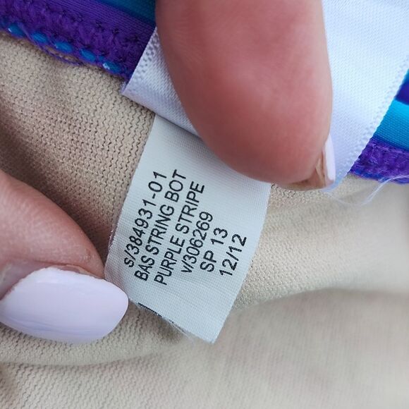 Old Navy Purple & Blue Stripe String Bikini Top (L) & String Bikini Bottom (S) - Picture 8 of 9